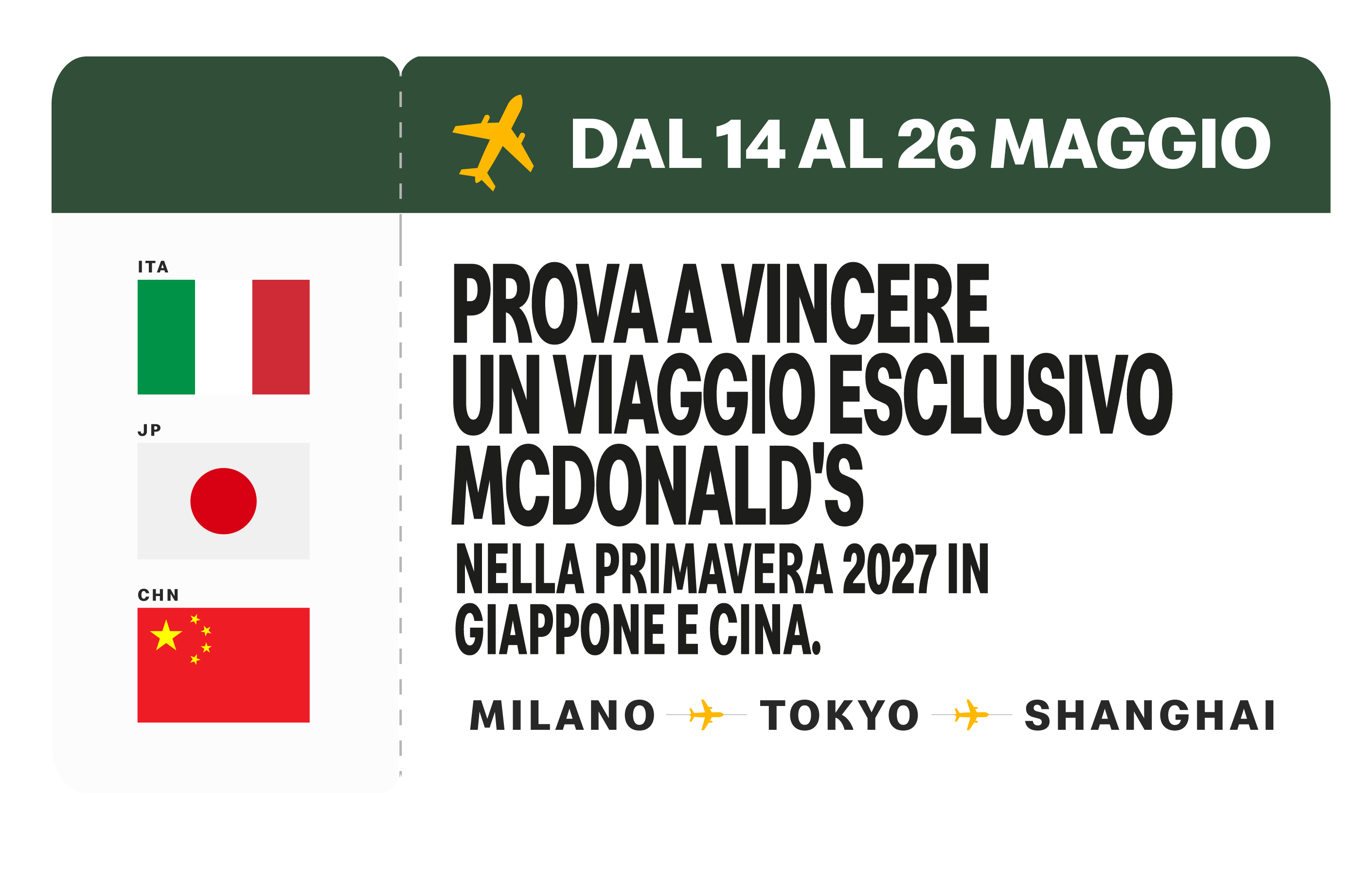 Premio: viaggio di gruppo Tokyo e Shanghai